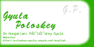 gyula poloskey business card